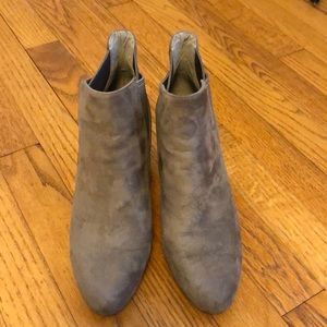 BCBG Tan Suede Booties